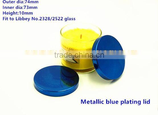 74mm metallic green plating candle lid