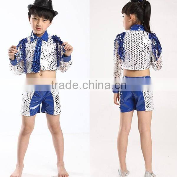 Latest 2016 jazz dance costumes performing children Boys stage costume stage show costumes