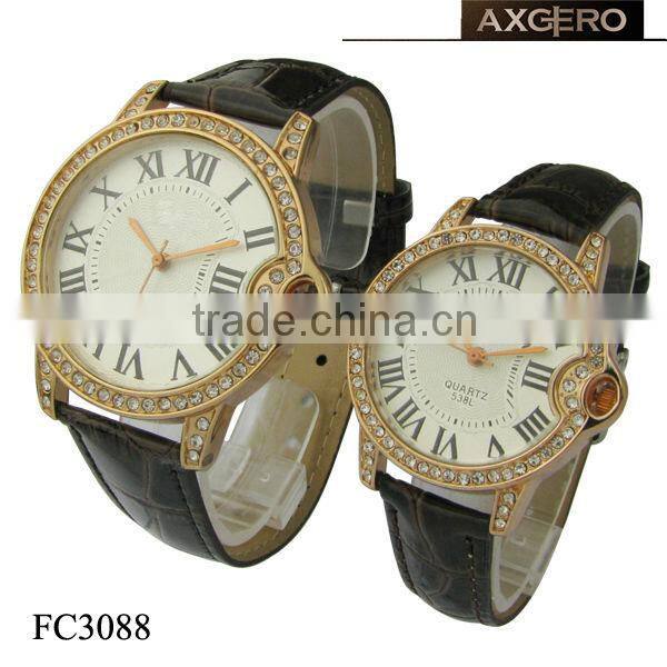 chinese vogue rhinestone cute couple watch