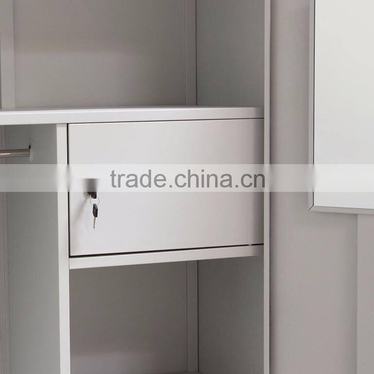 WLS Indian alimirah style metal double door wardrobe design