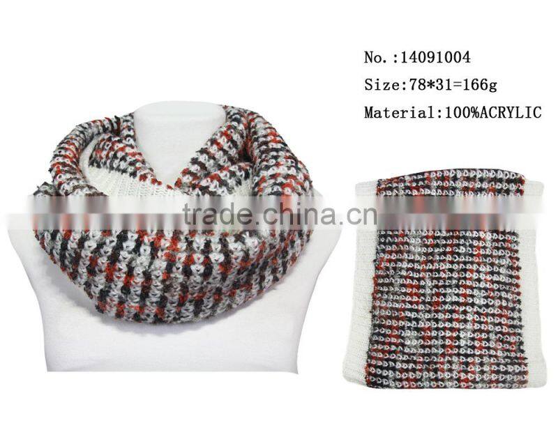 candy color korean girl style winter neck hoops circle loop infinity knitted scarf