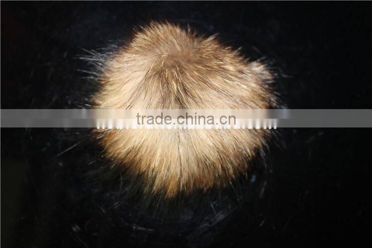 Wholesale Fur Pom Poms Real Raccoon Fur Ball Knited Cap Bag /Key/Clothes Accessories