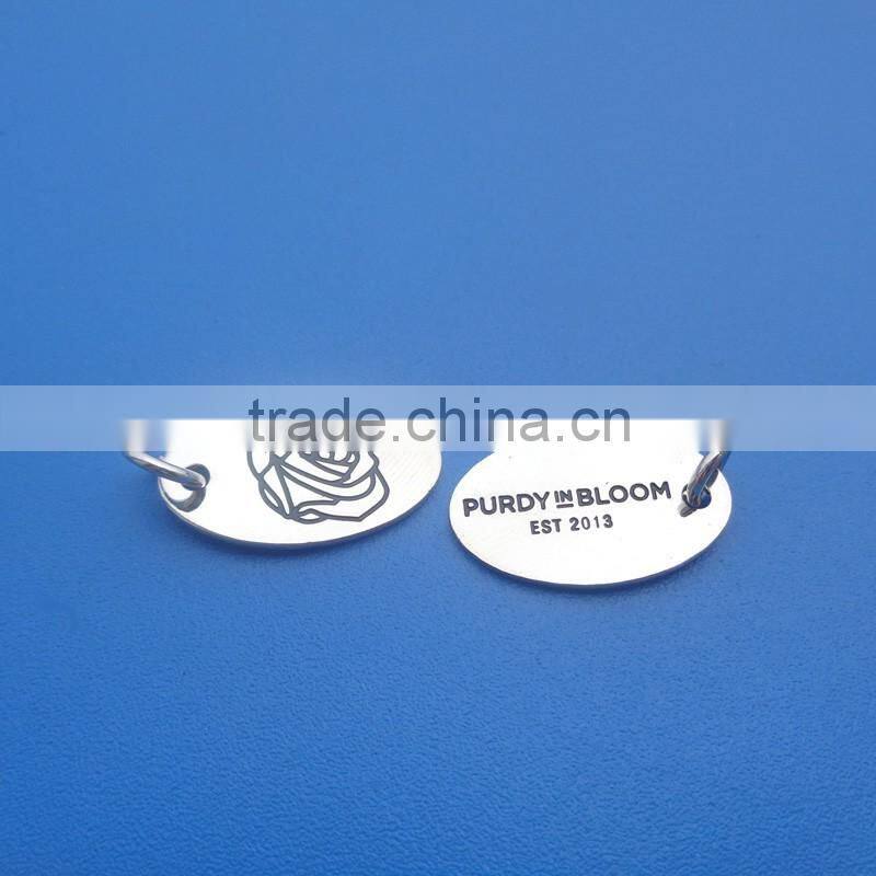 oval nickle plating fashion pendant jewelry tag metal gold bracelet charms