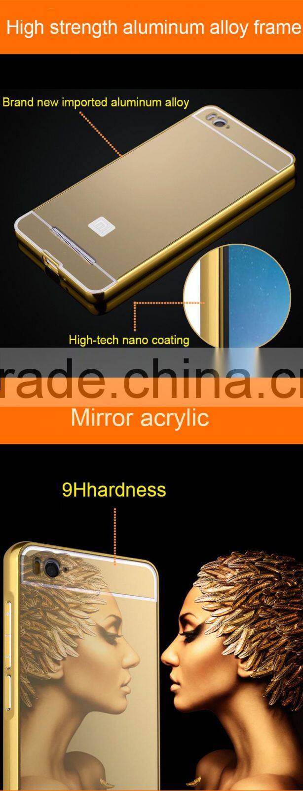 wholesale cell phone case luxury aluminum ultra-thin mirror metal case cover compact mirror case for samsung galaxy s3