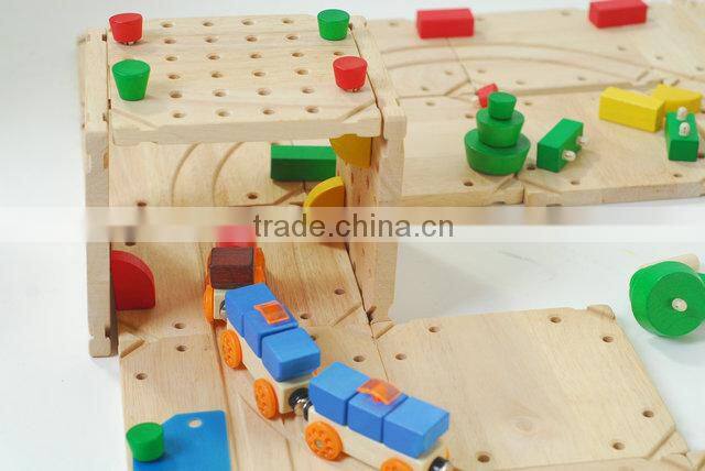 Wooden toy train tracks sets for kids