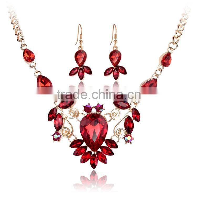 Jofo Brand 2016 Latest Popular Lady Alloy Blue Crystal Jewelry Set For Women and Lady