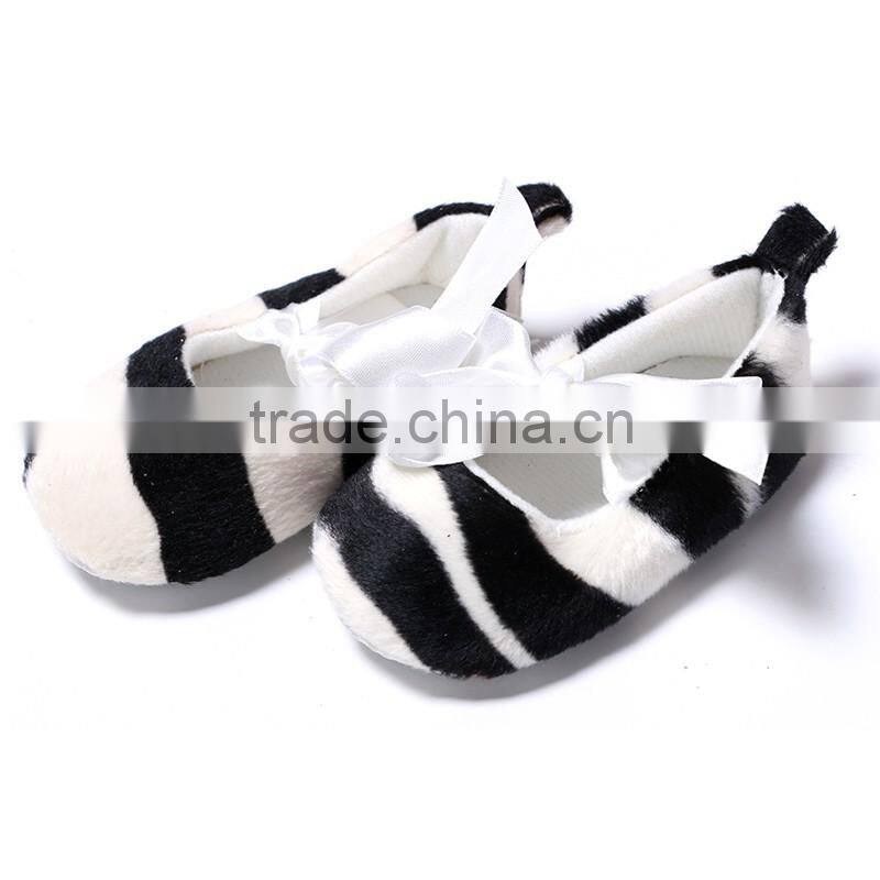Cool stripe crochet infant baby soft sole shoes moccasins leather shoes for toddler