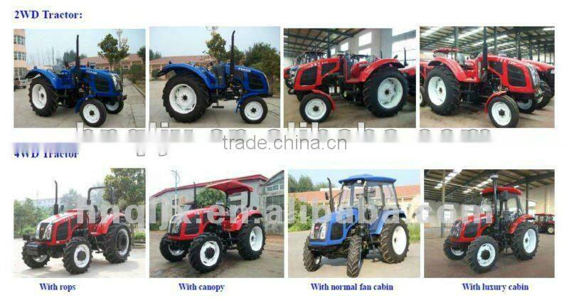 Big fuel tank tractor QLN 80hp 4wd Farm wheel hydraulic steering
