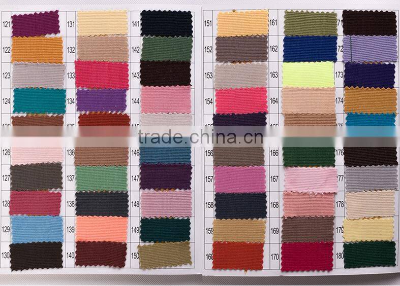 wholesale cotton knitted fabrics rib cuff dress fabric polyester stretch 2 * 2 round-rib fabric