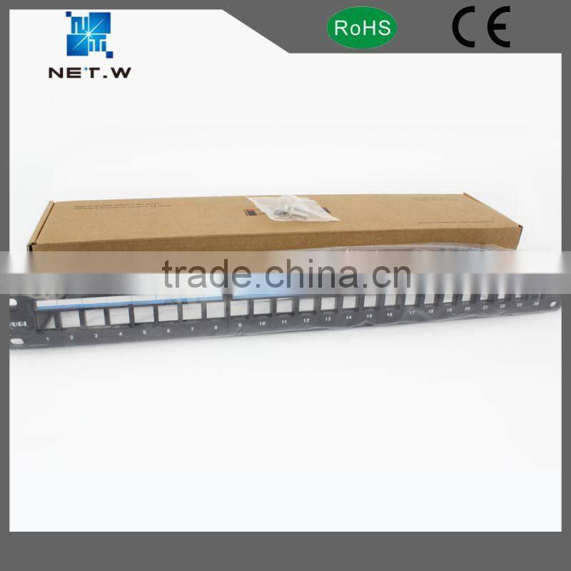 1U 24 Port Wall Rack Mount Cat6 Patch Panel