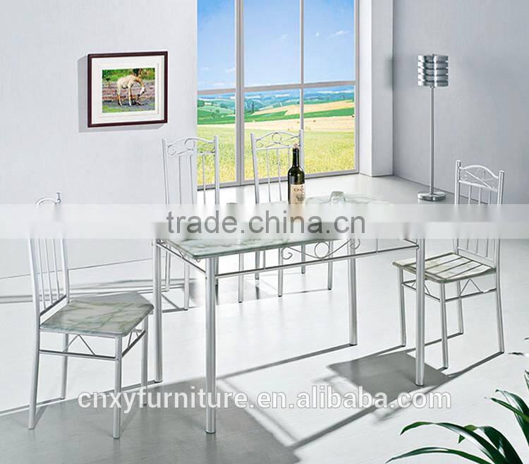 Foshan furniture rectangular mdf green pvc dining table pictures of dining table chair