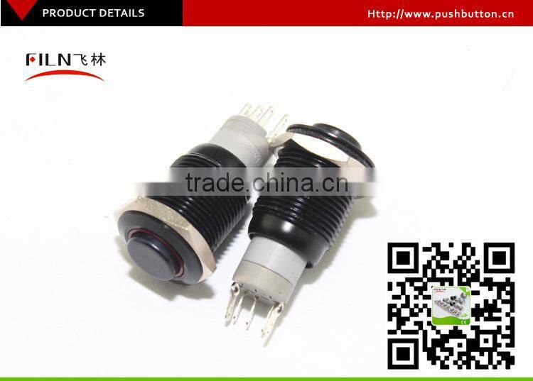 16mm momentary ring red 48V LED high flat mini pushbutton switch