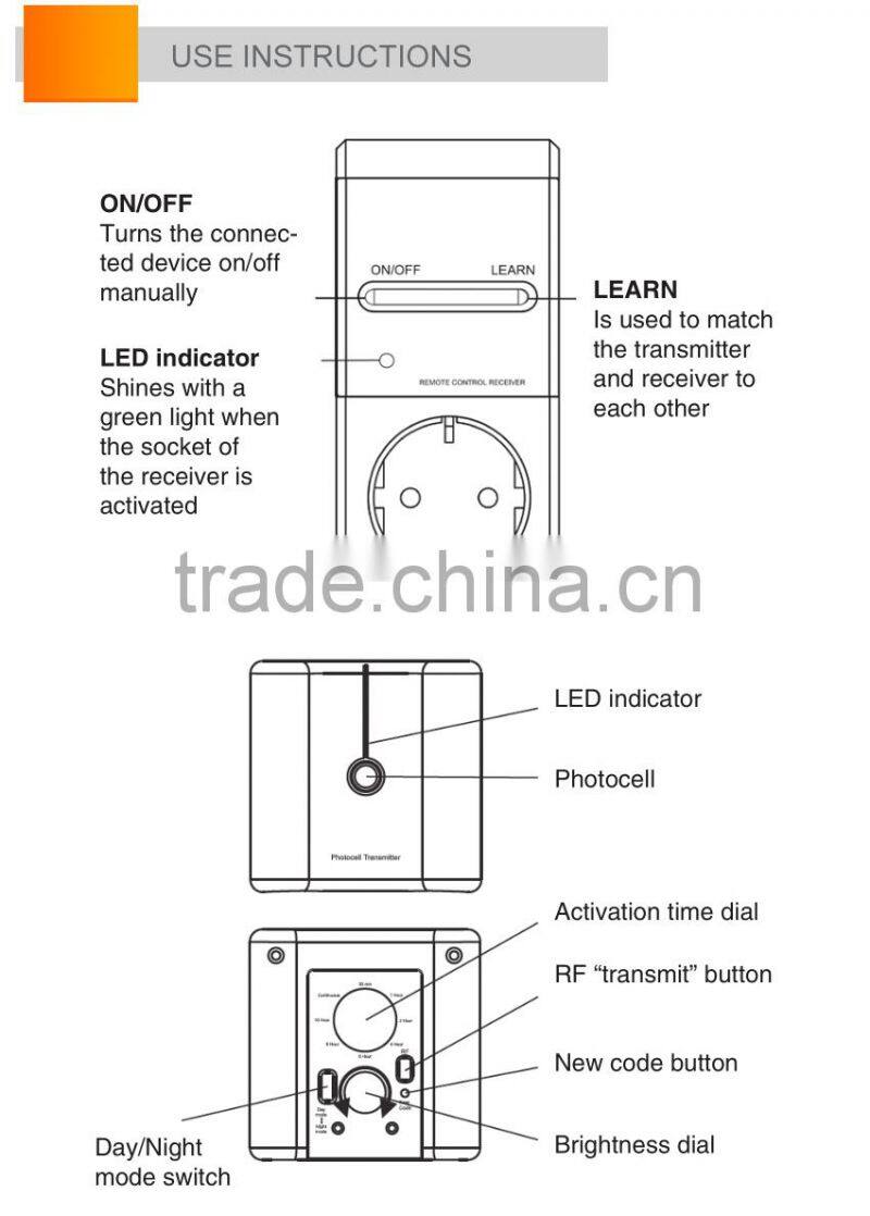 press button ir lamp wireless remote control switch plug