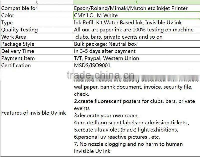 Factory directly supply magical invisible inkjet ink for epson r230 printer