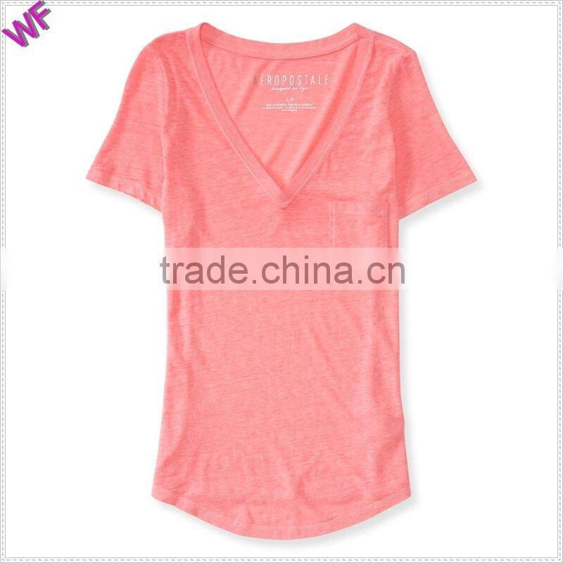 V-neck T-shirt Printed Logo t shirt China wholesale t shirt apparel
