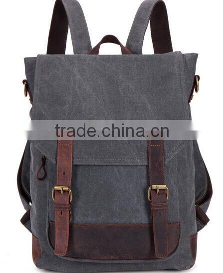 Unisex New Style Retro Vintage Waterproof Waxed Canvas Soft Laptop Backpack Travel Backpack For Young