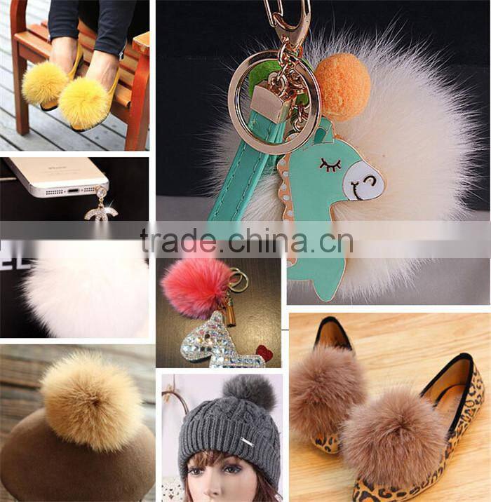 New design genuine fox fur ball for keychain bag toy Accessories
