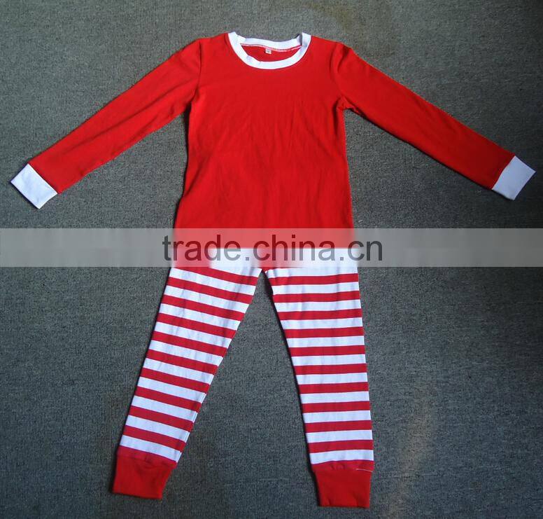 New Red white Wholesale Children cotton pajamas boutique set pajamas kids photo
