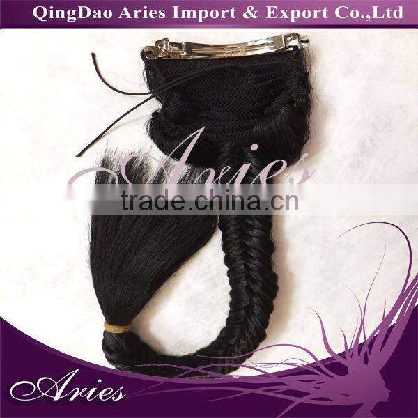 Wavy short hair ponytail black ponytail hair extension