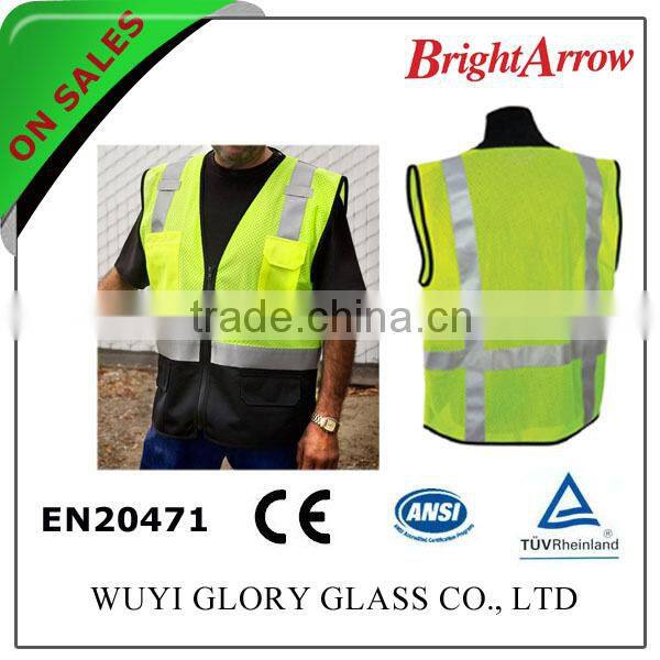 100% polyester EN 20471 safety reflective girl's safety warning vest for usa from china