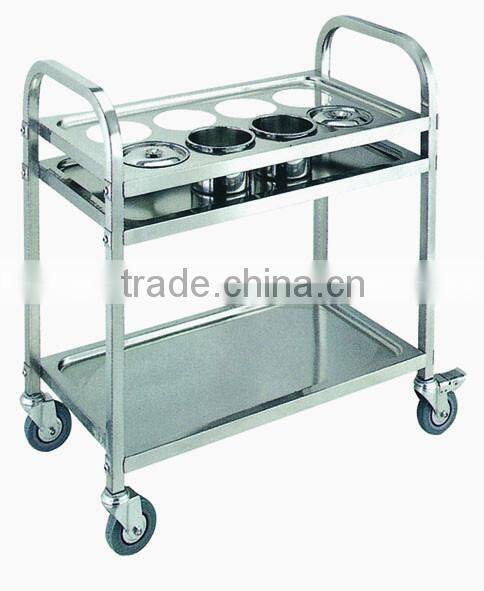 stainless steel 3 shelves service food cart