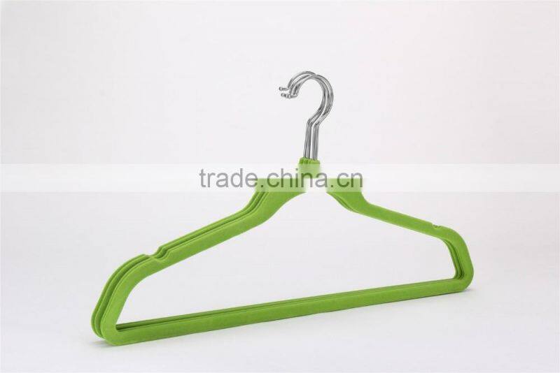 HM-003 70g Velvet Non slip Suit Hanger With a Notch For Clothes Indoors Use 10pk Color Sleeve