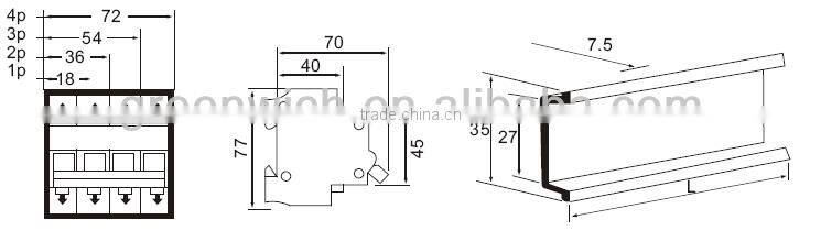 DZ47-63 MCB 63A 1P Mini Circuit Breaker
