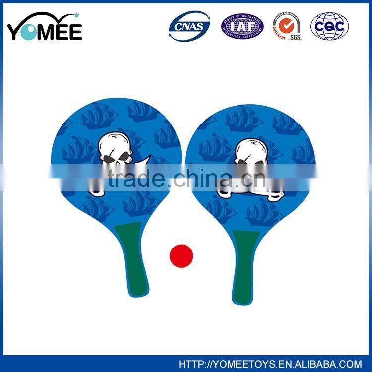 Cheap custom OEM solid wood beach racket set