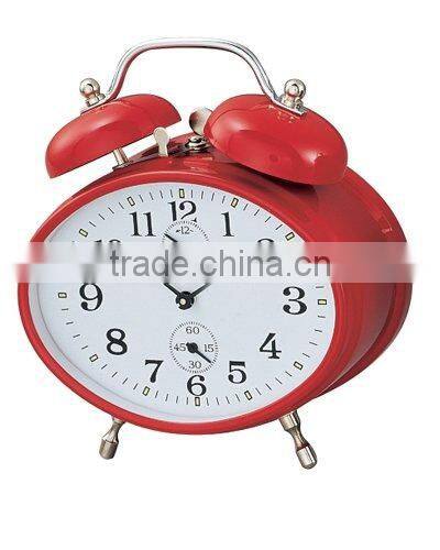 Table metal oval shape mechanical alarm clock