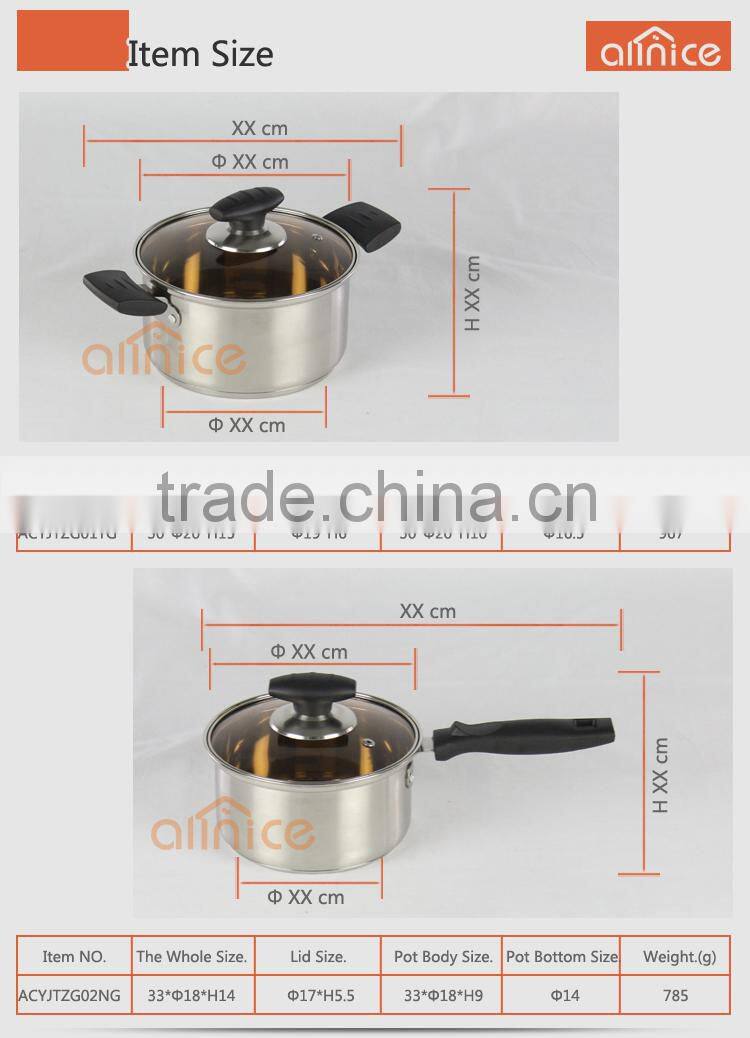 Made in China Stainless steel 5pcs Colored round shape cookware pot set