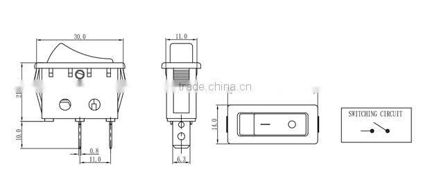 Lighted single pole rocker switch