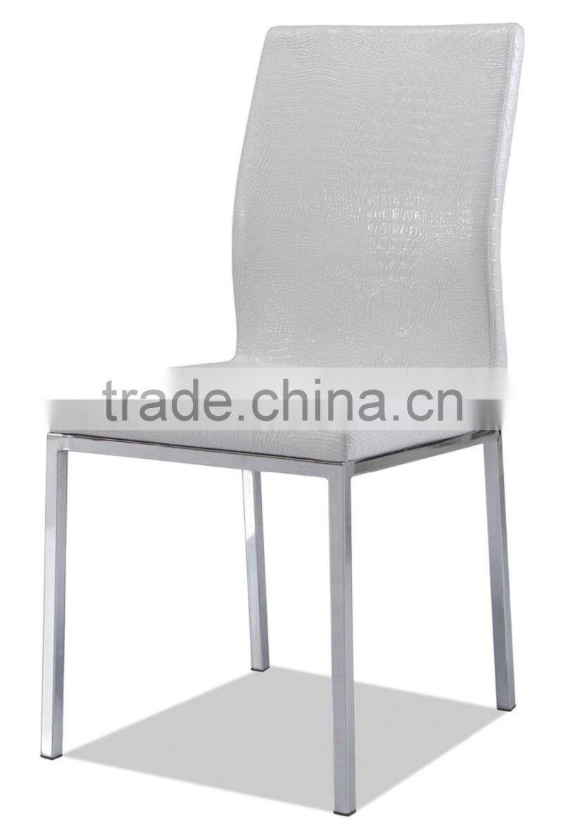 Z658 dark brown leather Metal Galvanized Steel base dining Chairs