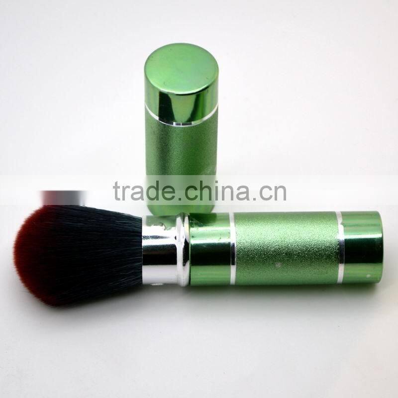 retractable powder brush,aluminum handle cosmetic tools