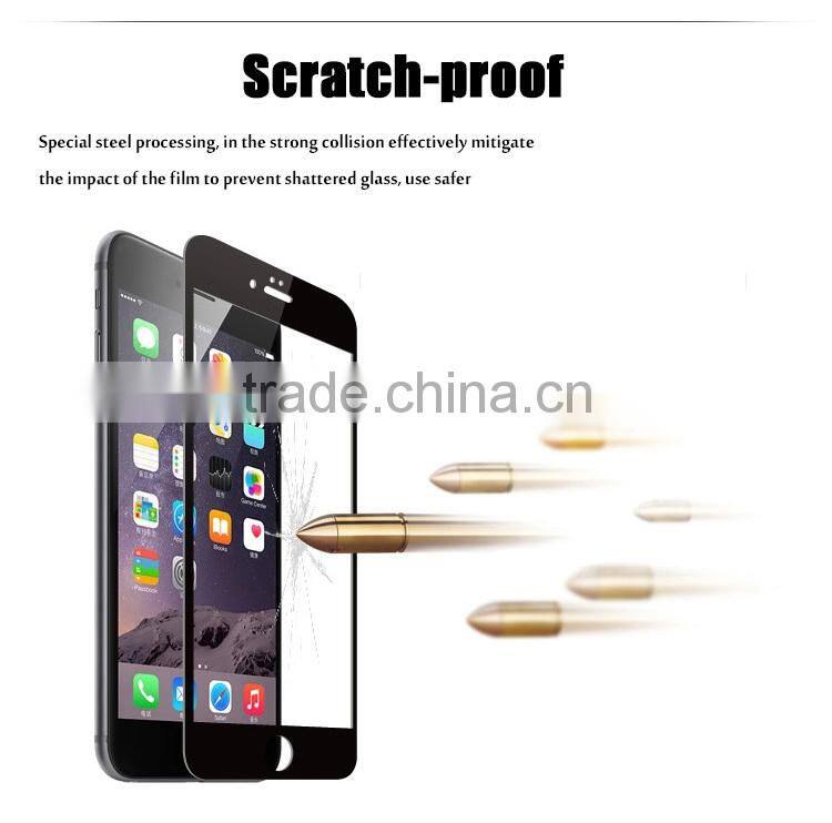 Mobile phone use silk printing colorful tempered glass screen protector for iphone 6 plus