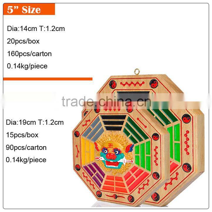 Fengshui Ba Gua Mirrors,peach wooden lion Mirror