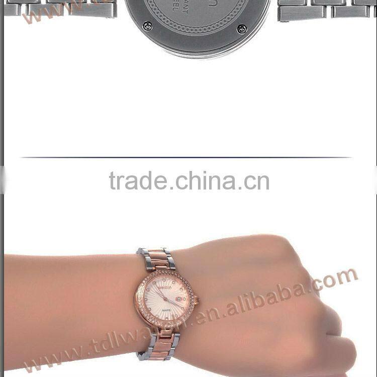 Luxury Ladies Stone Watches with Sapphire Glass and Solid Stainless Steel Band