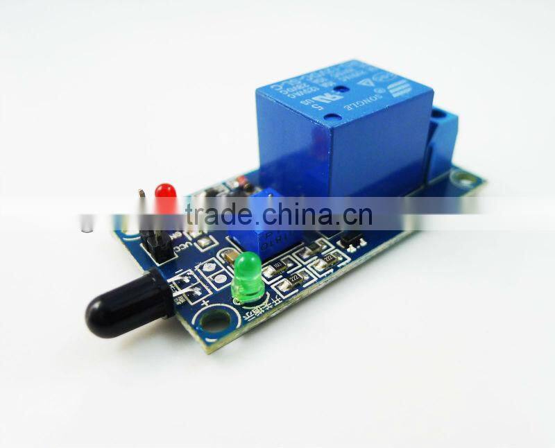1-way-12V flame sensor module Relay Module Fire flame detection Fire alarm module