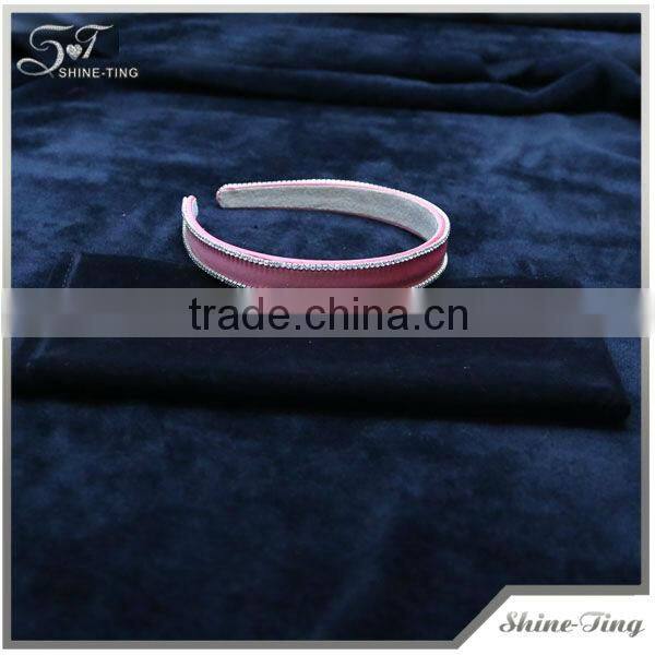 YIWU Girls' Funky Wide Head Hair Hoop,Hair Jewelry,Wide Satin Hair Hoops with Rhinestine Decorate Hairband-Headbands Supply