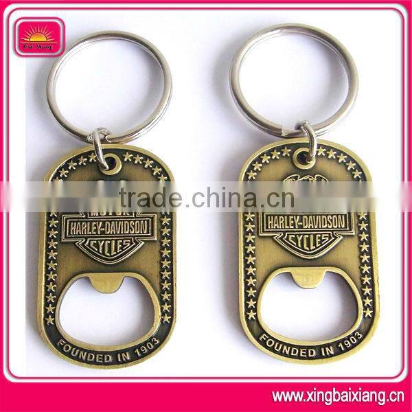wholesale custom logo bottle opener 3d metal keyring