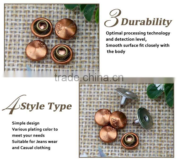 7MM Logo Customized Garment Rivets for Jeans Wear Rivet and Bags