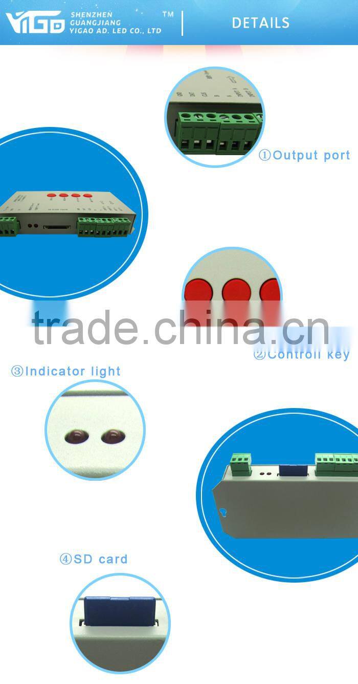 Programmable T1000s full color led controller/led sd card dmx controller