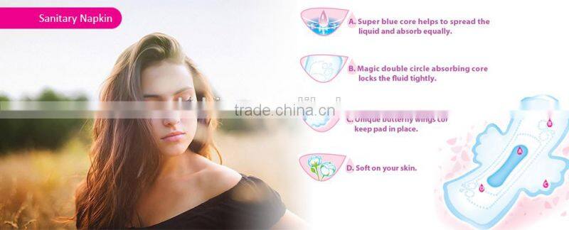 Regular/Super/Overnight/Maxi Ultra thin wholesale soft panty liner waterproof sanitary pads with wings tampon manufacturers