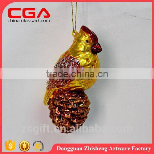 Lovely glass animal design for christmas tree decorations,small hanging christmas baubles wholesale