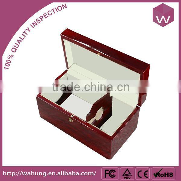 Faux leather wine box wood with handle for sale