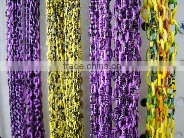 Brown color painted metal necklace chain