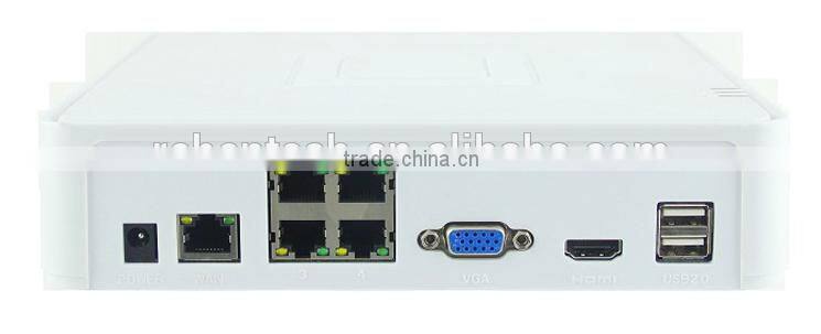 4Ch POE NVR Kit 4 1080P P2P IR Dome IP Camera Home Surveillance Monitor System