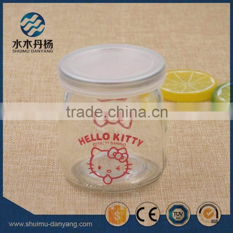 150ml clear wide mouth pudding bottle glass milk bottle