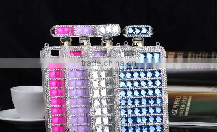 With PU chain Perfume Bottle Eiffel diamond case cover for iphone 5"