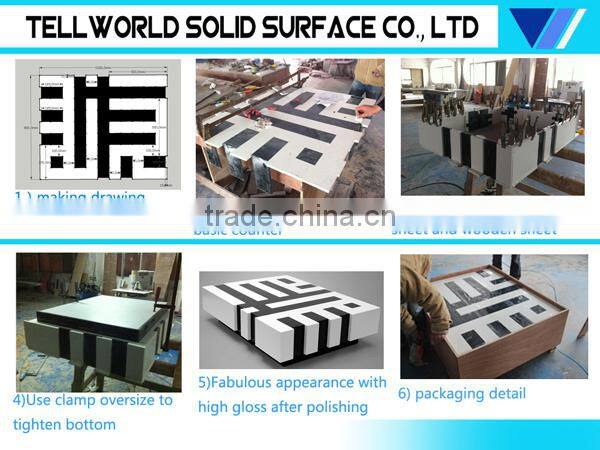 Modern living room furniture rotating glass coffee table