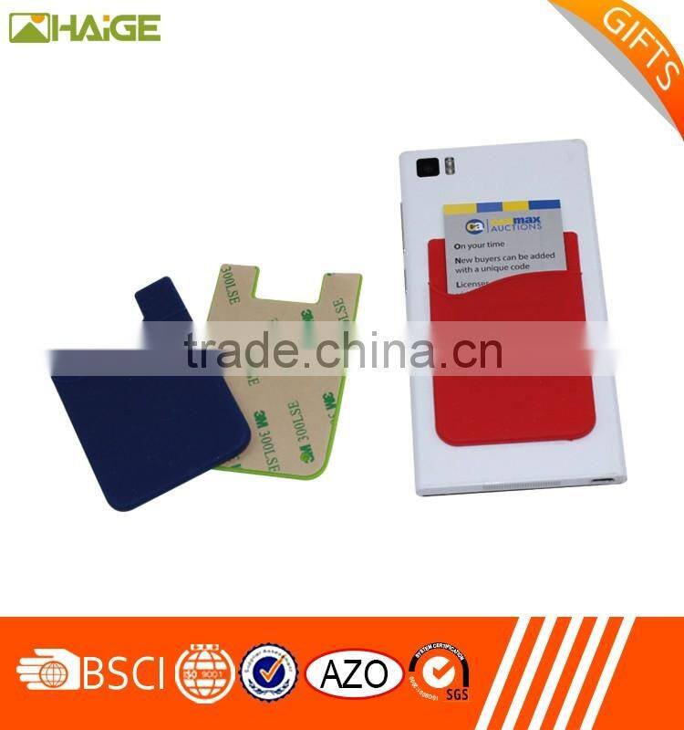 China Factory direct silicone cell phone wallet with 3m sticker